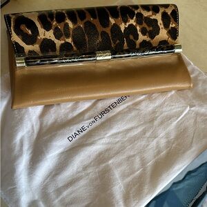 diane von furstenberg 440 envelope clutch leather print exotic
